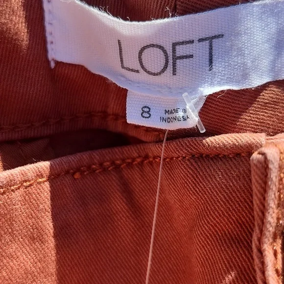 LOFT NWT The Monroe Slim Pants In Rust, 97% Cotton, Size 8 - Picture 5 of 8